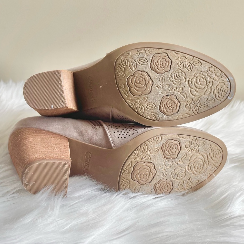 Carlos by Carlos Santana Hacey Perforated Tan Ankle Booties - Picture 7 of 7